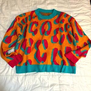 bright leopard sweater M/L